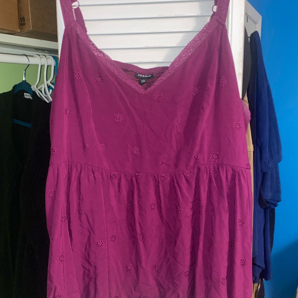 Torrid Magenta Camisole with Lace Trim
